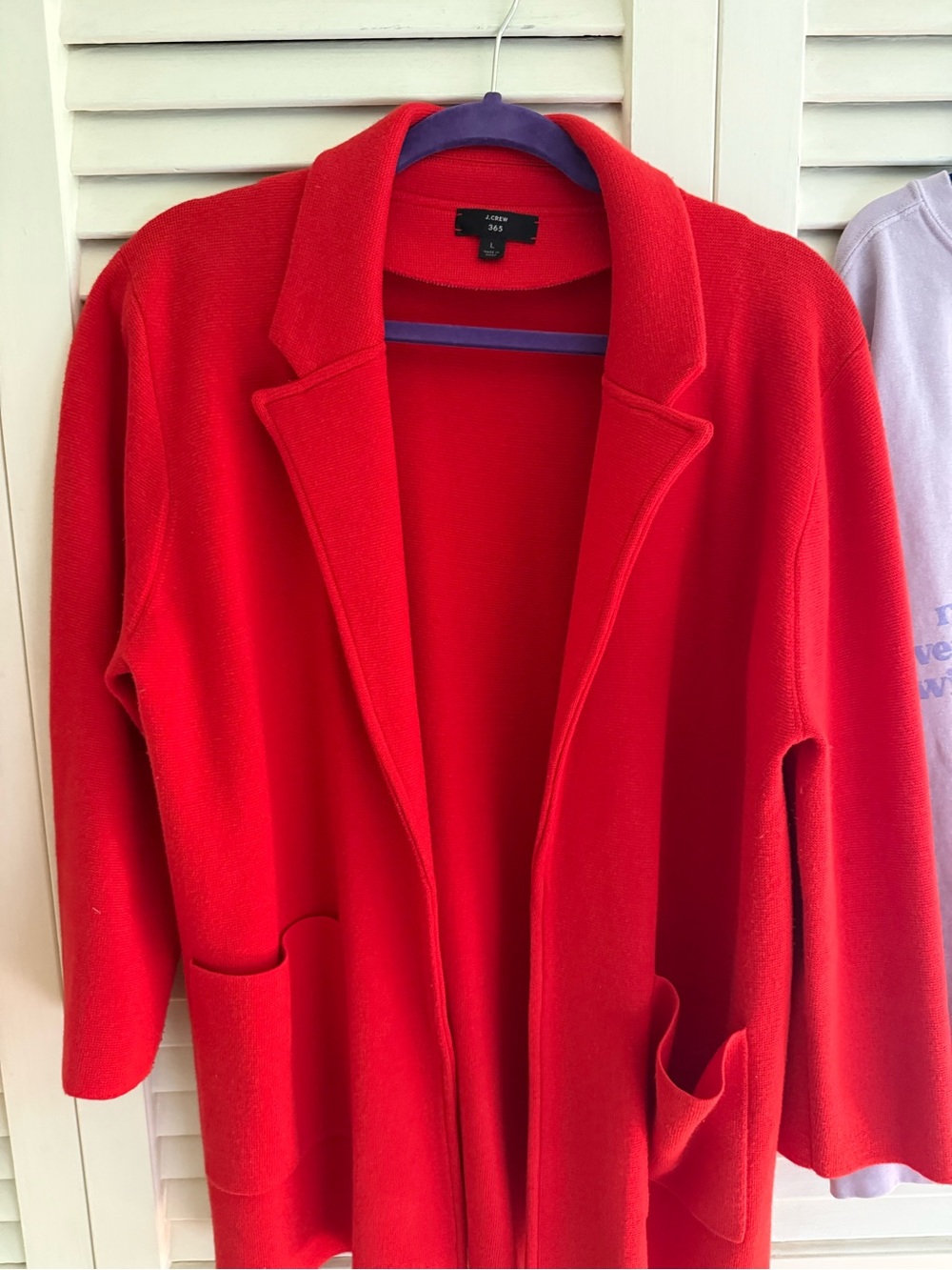 Jcrew Bright Red Open Front Cardigan Coat